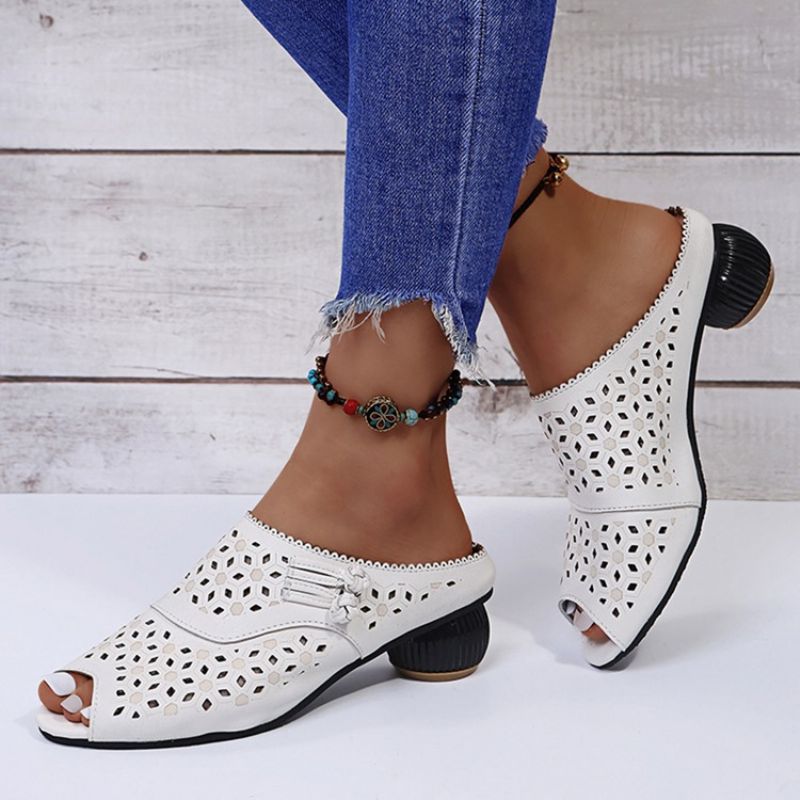 Dámské Pantofle Na Robustním Podpatku Slip-on Flip Flop