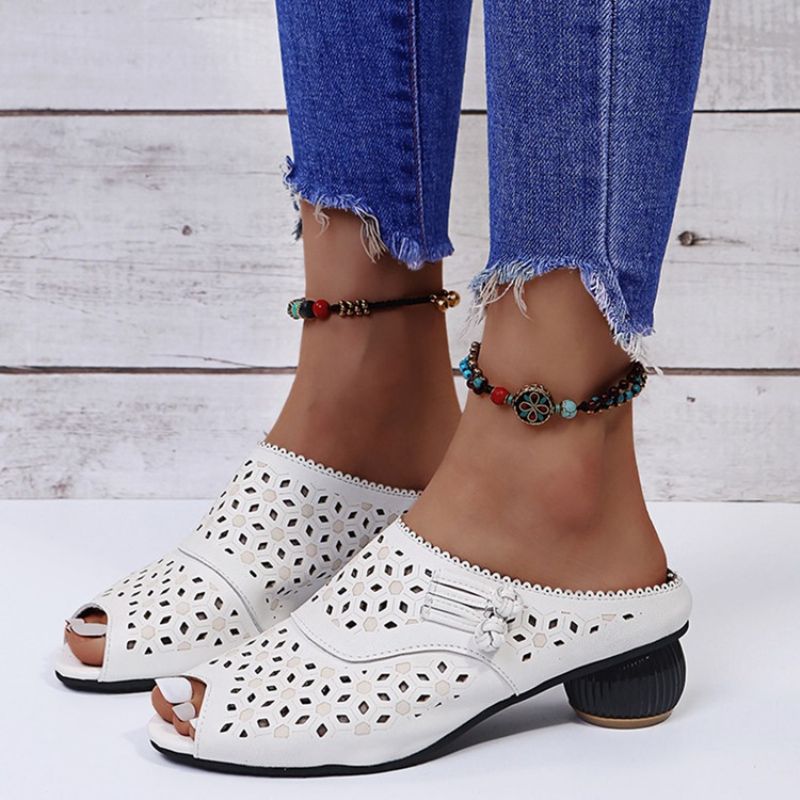 Dámské Pantofle Na Robustním Podpatku Slip-on Flip Flop