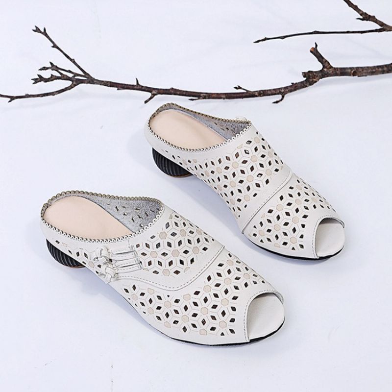 Dámské Pantofle Na Robustním Podpatku Slip-on Flip Flop