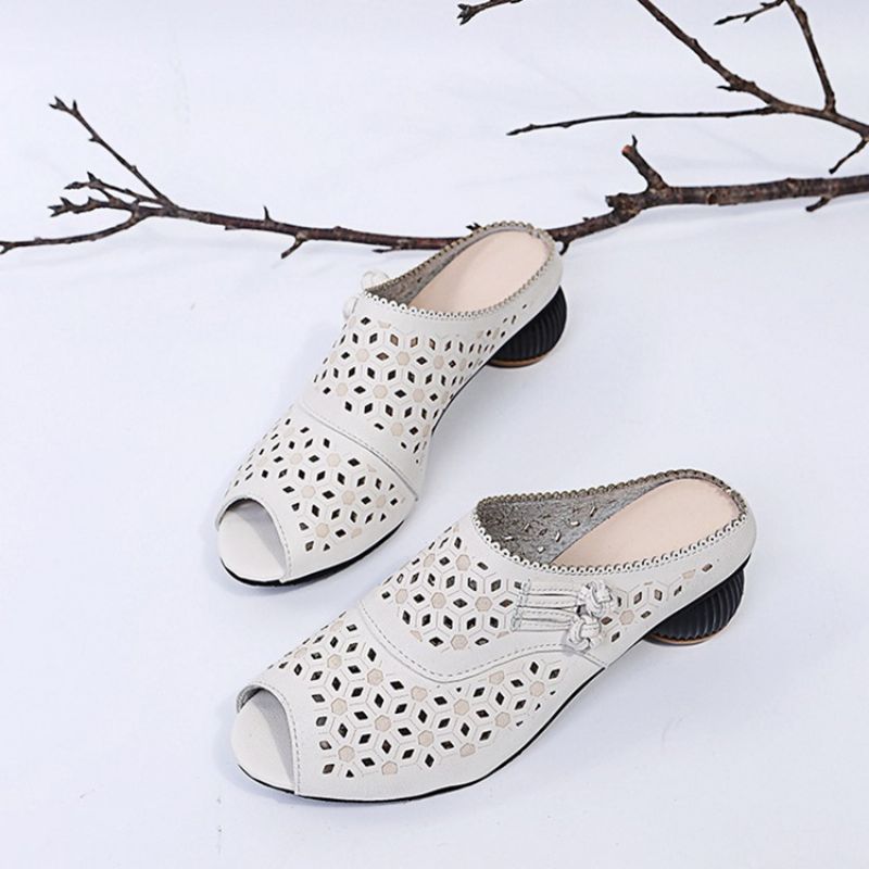 Dámské Pantofle Na Robustním Podpatku Slip-on Flip Flop