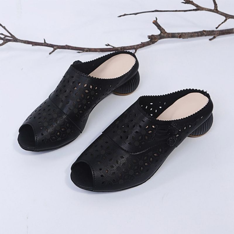 Dámské Pantofle Na Robustním Podpatku Slip-on Flip Flop