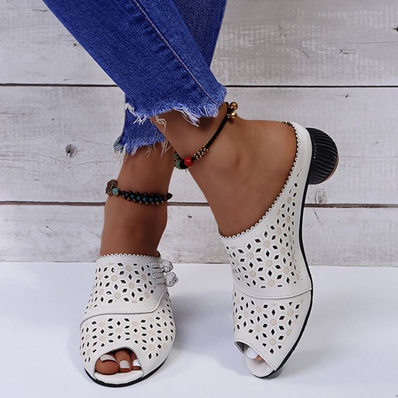Dámské Pantofle Na Robustním Podpatku Slip-on Flip Flop