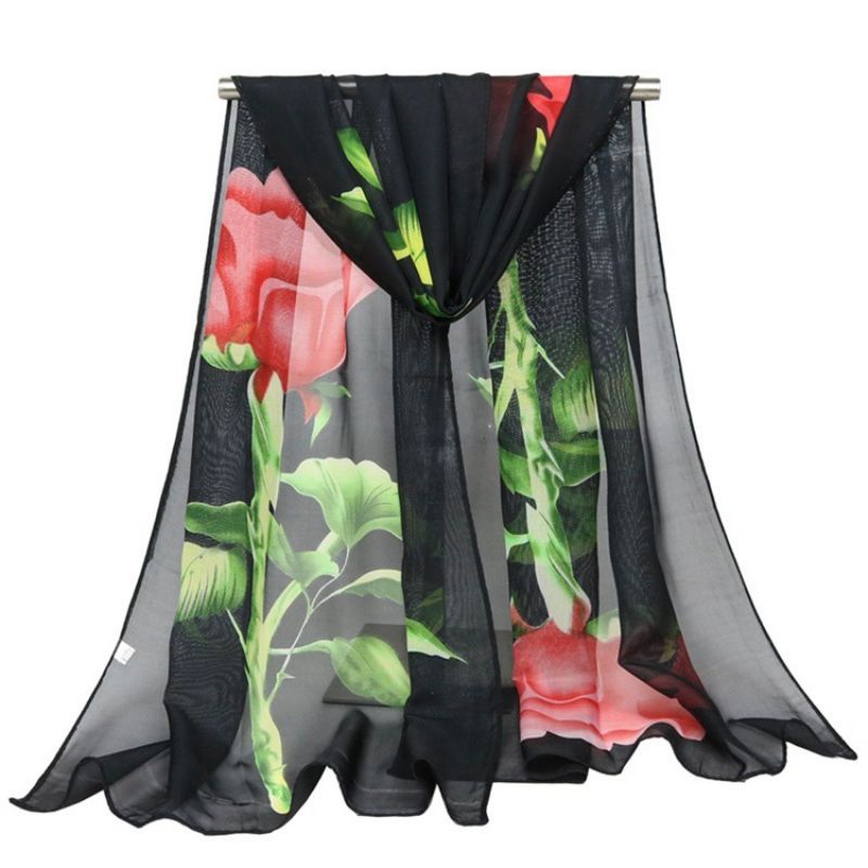 Elegantní Růžový Šifonový Dámský Šátek