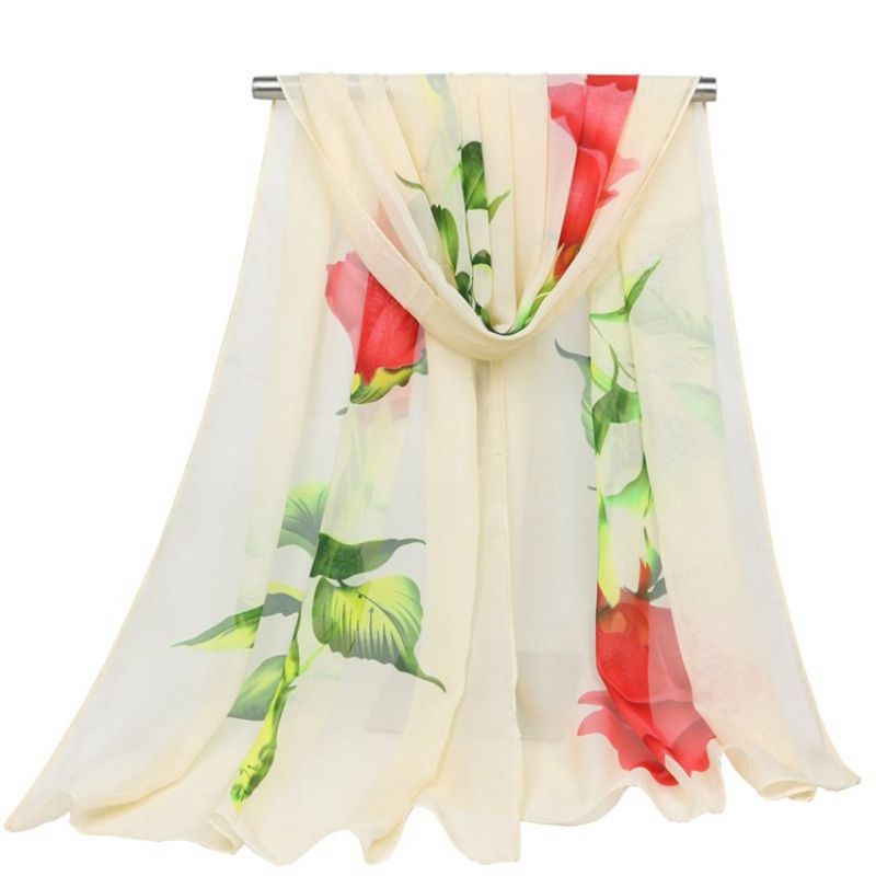 Elegantní Růžový Šifonový Dámský Šátek