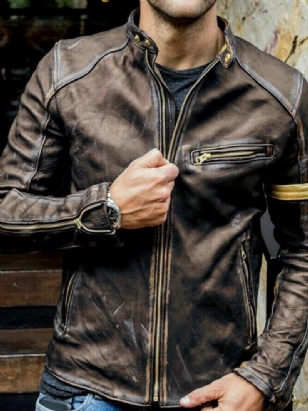 Jarní Vintage Bunda Se Stojáčkem Color Block Zip