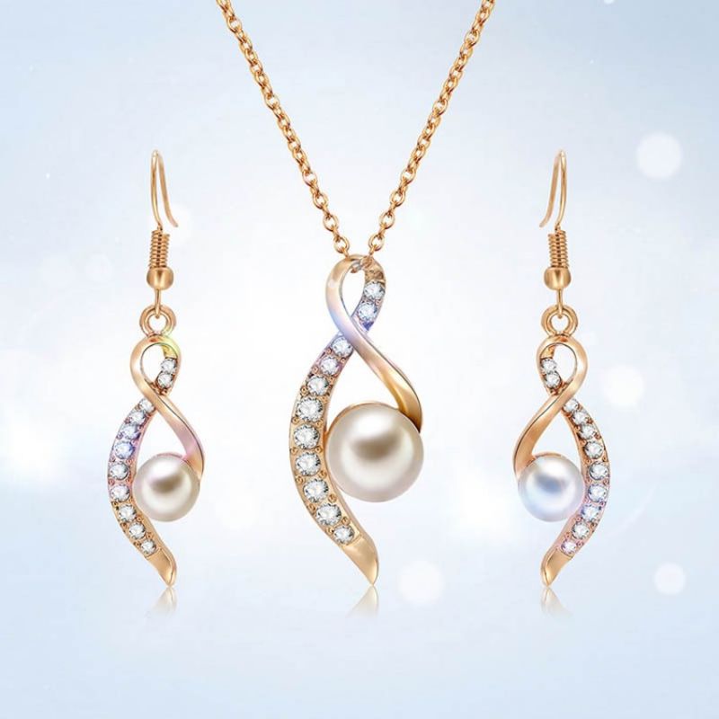 Sada Dámských Šperků Pearl Diamante