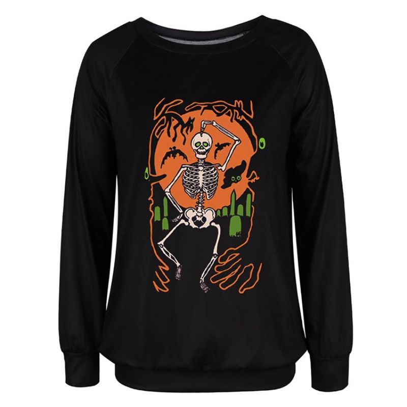 Halloweenská Mikina S Raglánovým Rukávem A Kulatým Výstřihem S Dlouhým Rukávem