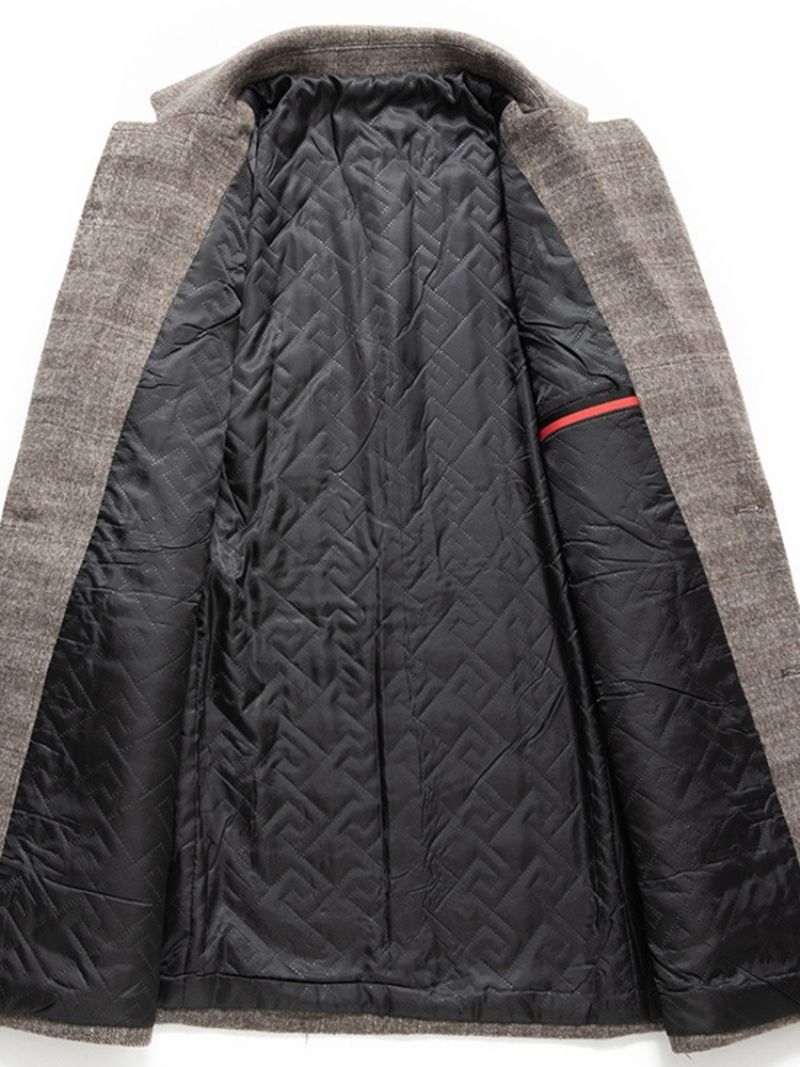 Jednořadý Podzimní Kabát S Vroubkovaným Knoflíkem Na Klopě