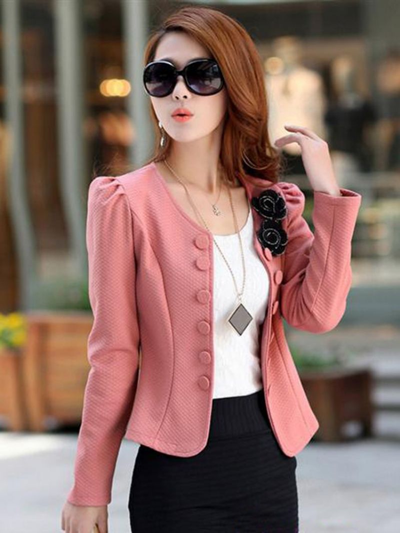 Retro Slim Dvouřadý Cardigan Fancy Blazer