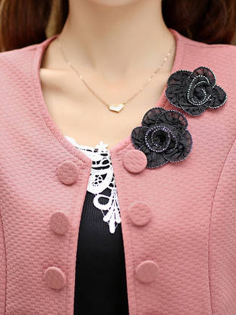 Retro Slim Dvouřadý Cardigan Fancy Blazer