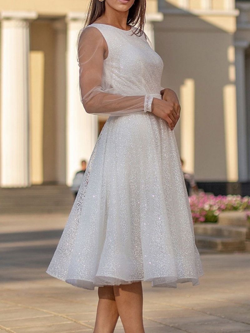 Obyčejné Šaty Lurex Do Poloviny Lýtek S Dlouhým Rukávem