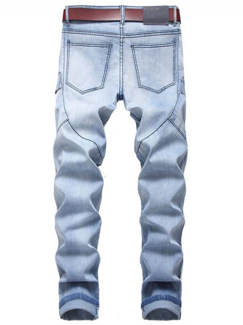 Africké Módní Pánské Džíny Dashiki Color Block Pocket S Rovným Zipem