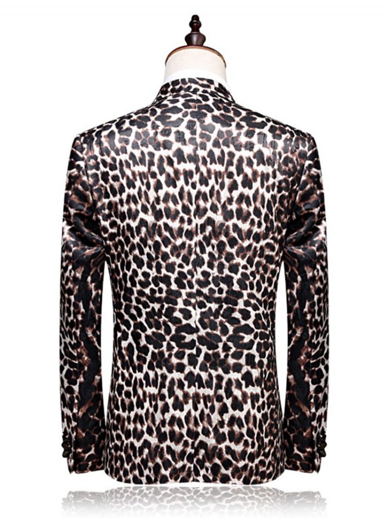 Pánské Obleky Slim Fit Patchwork S Leopardím Vzorem