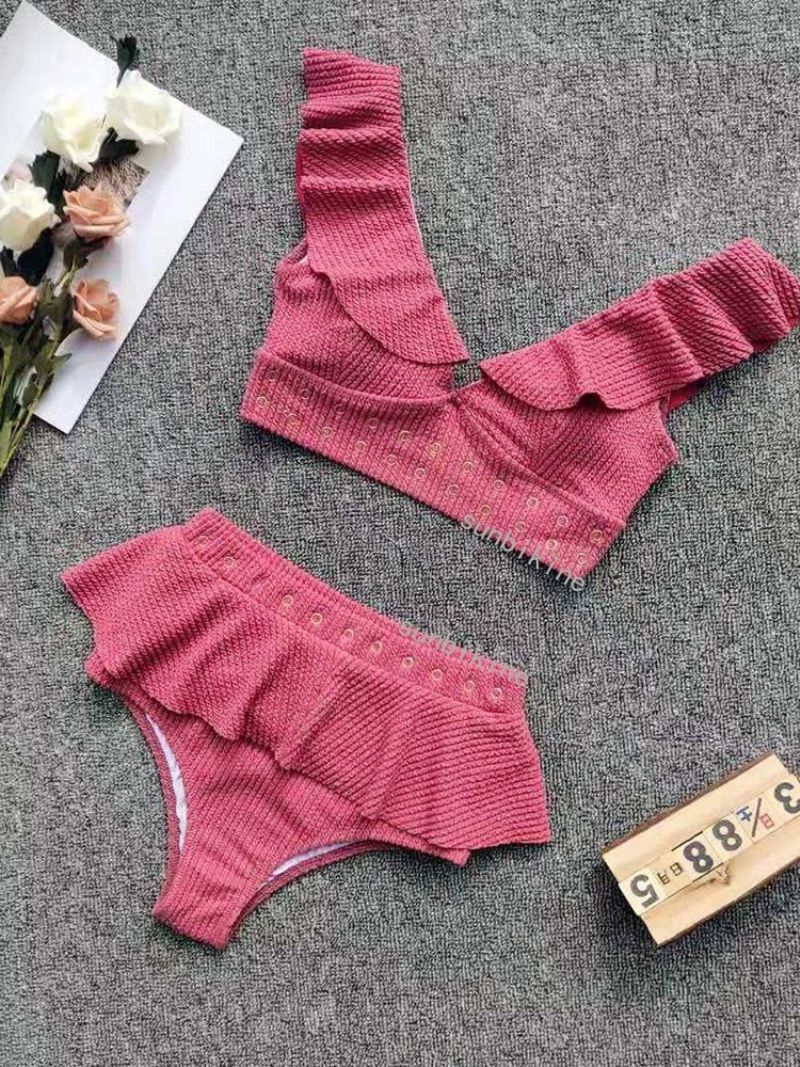 Plain Tankini Set Falbala Plavky