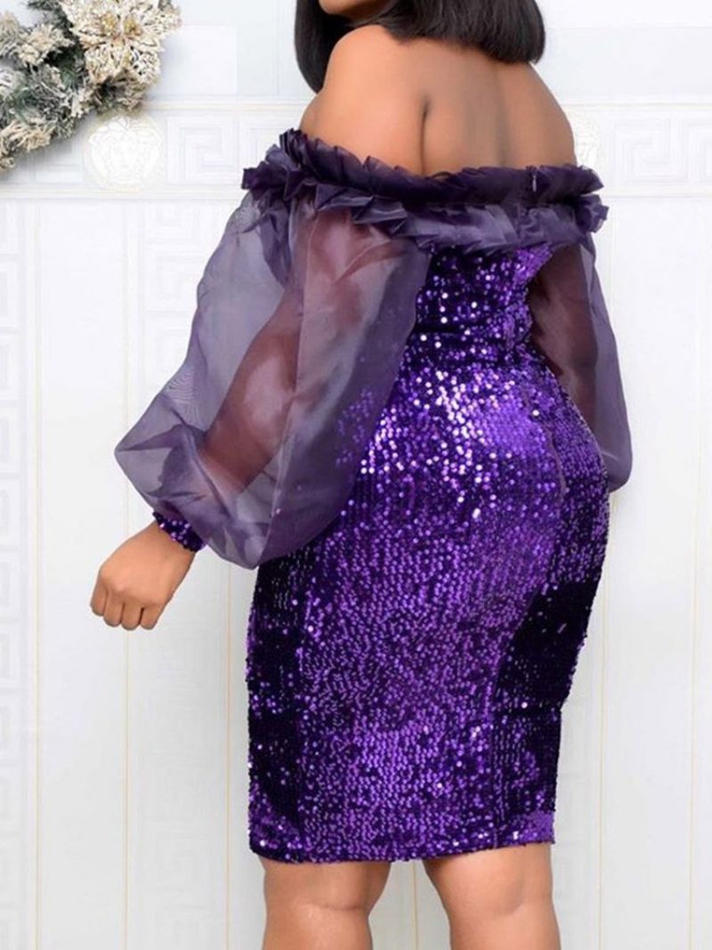 Bodycon Šaty S Dlouhým Rukávem Od Ramene Ke Kolenům A Vysokým Pasem