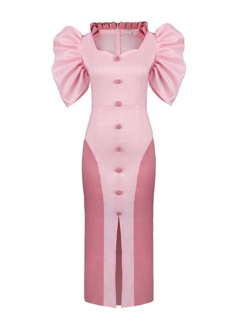 Dámské Bodycon Šaty S Rozpůleným Rukávem Do Půli Lýtek