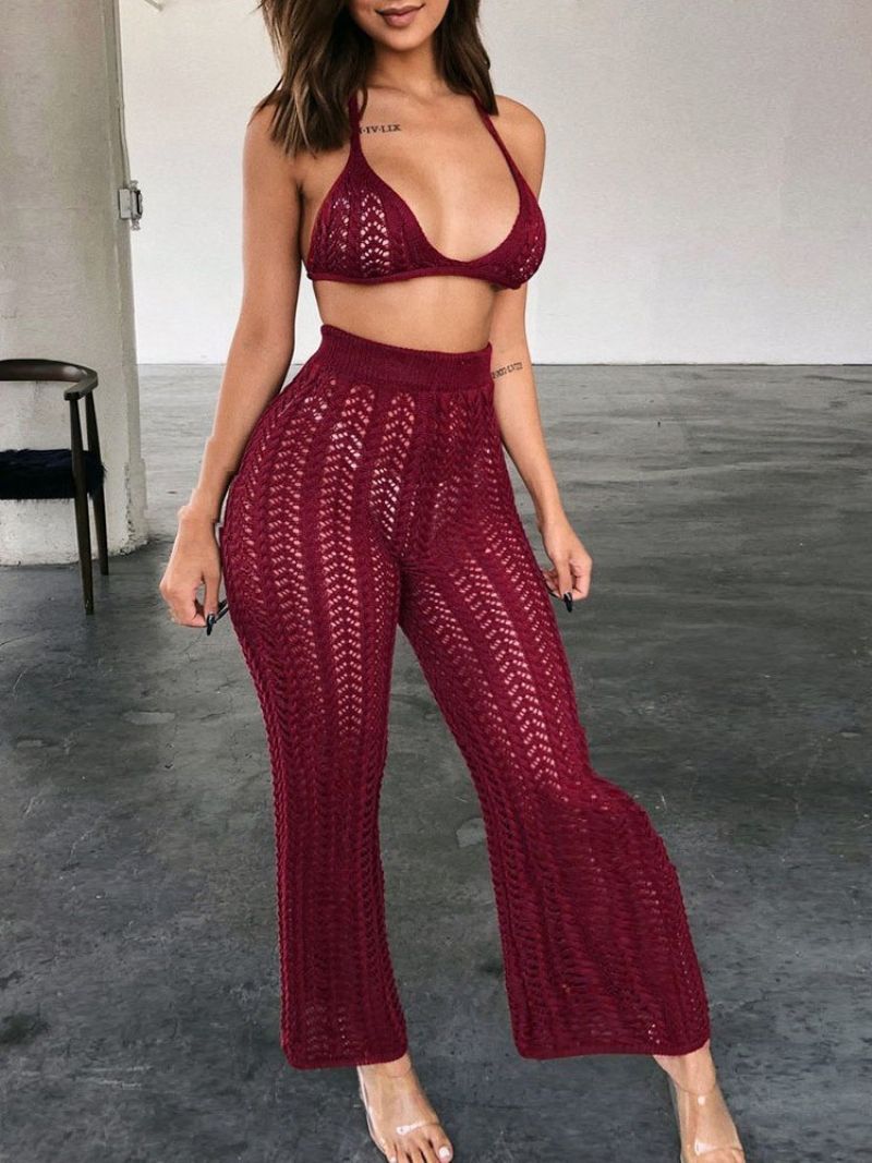 Dámské Dvoudílné Sexy Jednoduché Kalhoty Bellbottoms