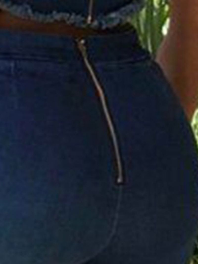 Obyčejný Denim Bellbottoms Ležérní Vesta A Kalhoty Dvoudílné Sady