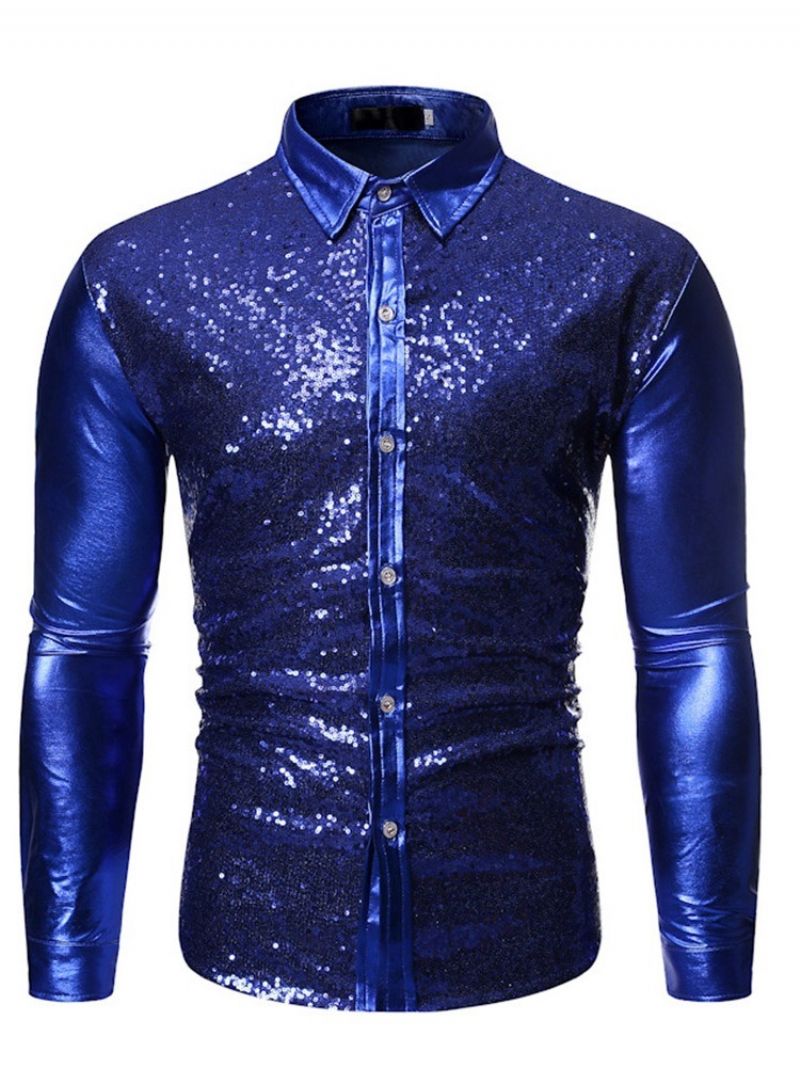 Jednořadá Jarní Pánská Košile Lapel Plain Button