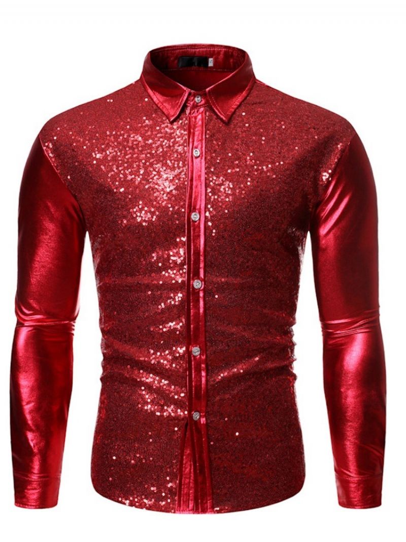 Jednořadá Jarní Pánská Košile Lapel Plain Button