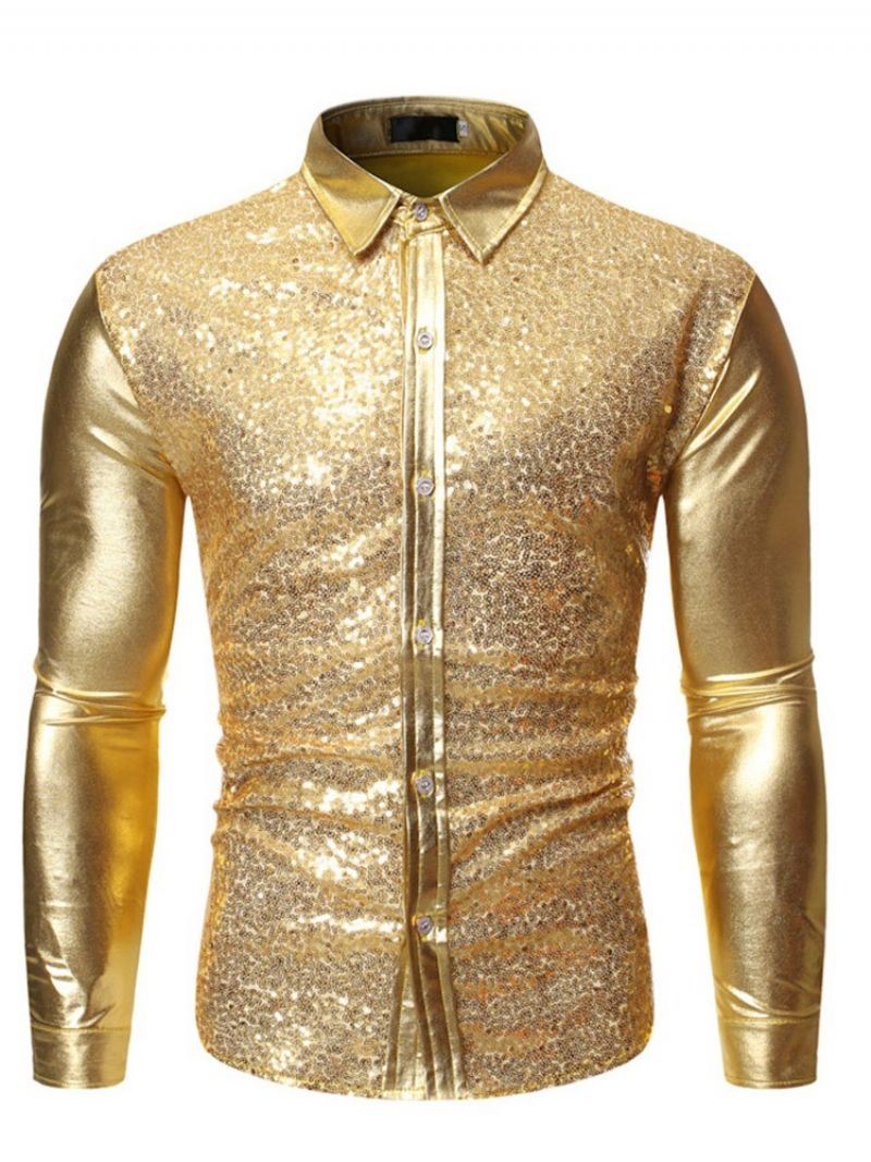 Jednořadá Jarní Pánská Košile Lapel Plain Button