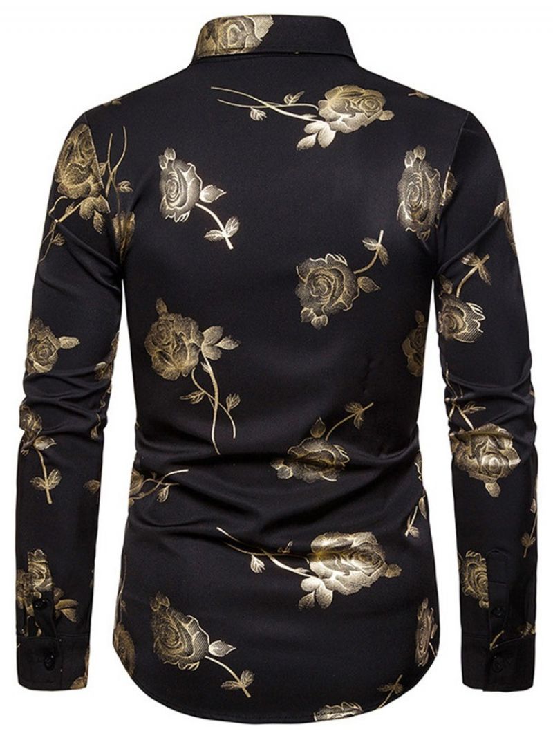 Jednořadá Podzimní Košile European Lapel Print