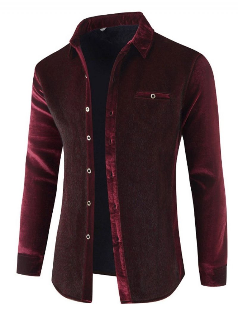 Jednořadá Podzimní Košile European Patchwork Lapel