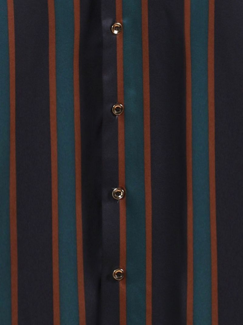 Jednořadá Volná Košile Lapel Stripe Ol
