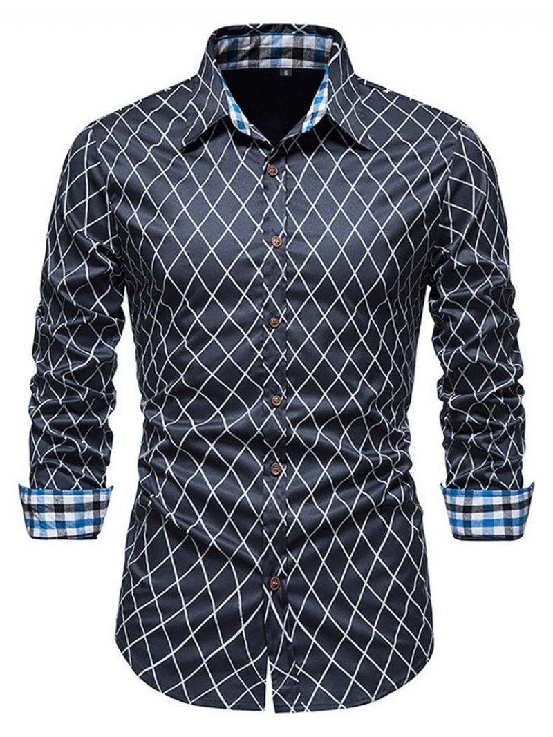 Ol Lapel Color Block Slim Podzimní Košile