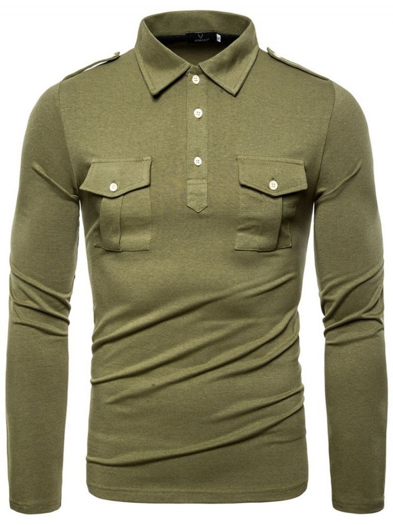 Pánská Obyčejná Polokošile Pocket Polo Neck
