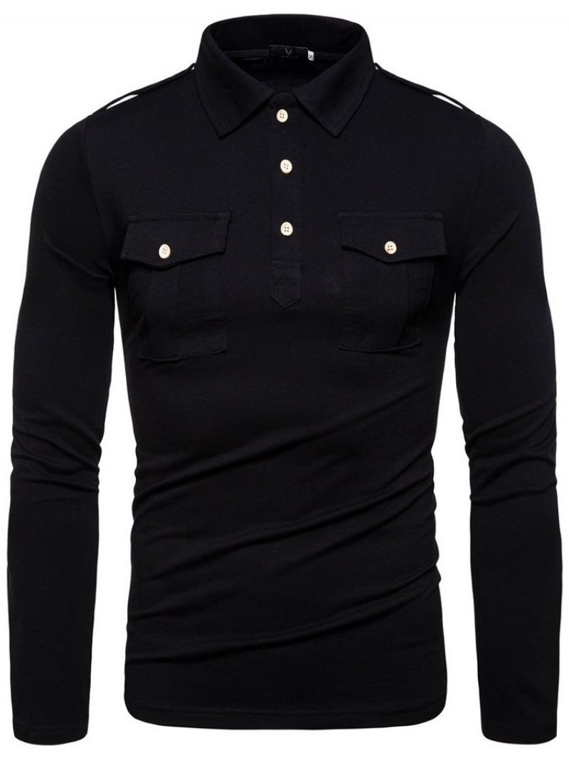Pánská Obyčejná Polokošile Pocket Polo Neck