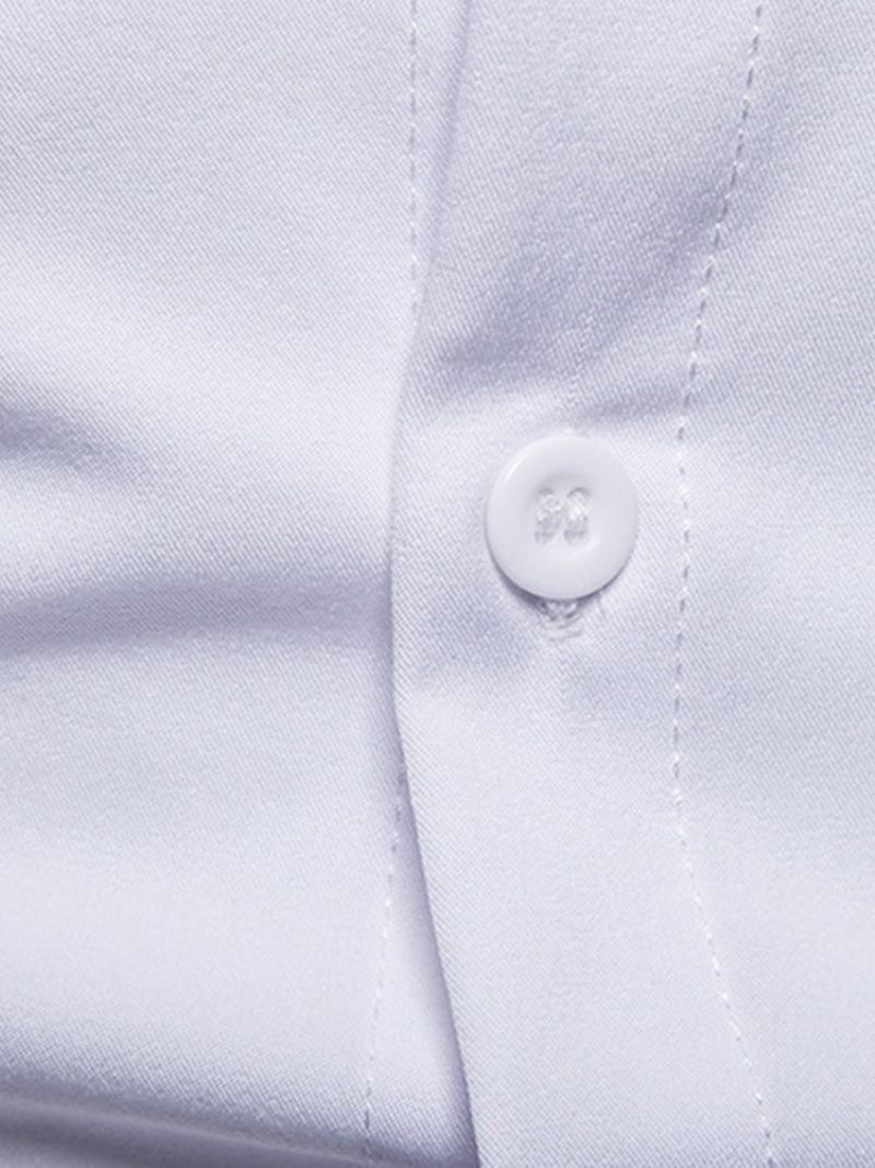 Slim Jednořadá Pánská Košile Ol Plain Stand Collar