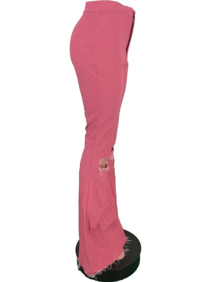 Plain Hole Bellbottoms S Vysokým Pasem Úzké Džíny