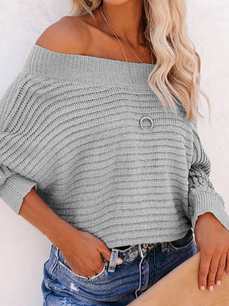 Patchwork Batwing Standardní Dámský Svetr S Tenkým Rukávem Batwing
