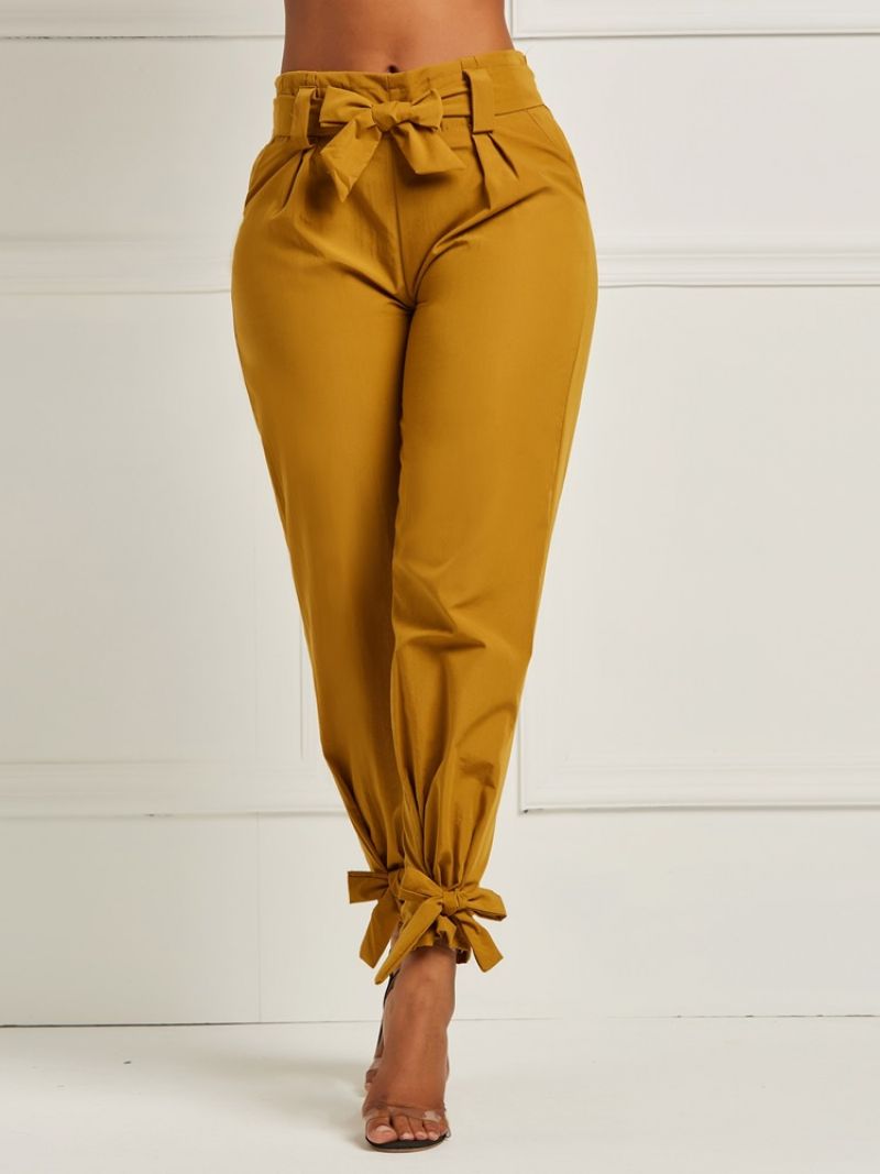 Dámské Tužkové Kalhoty Bowknot Plain