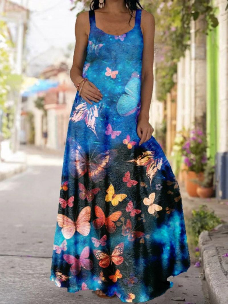 Patchworkový Pulovr Pro Zvířata Bez Rukávů Dlouhý Až Na Podlahu Maxi Šaty Plus Size