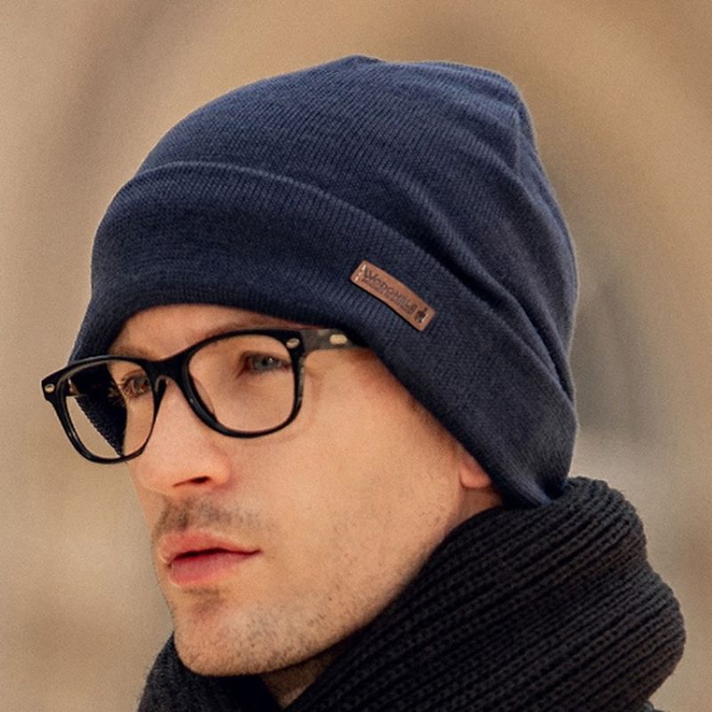 Patchwork Knitted Hat Obyčejné Podzimní Klobouky