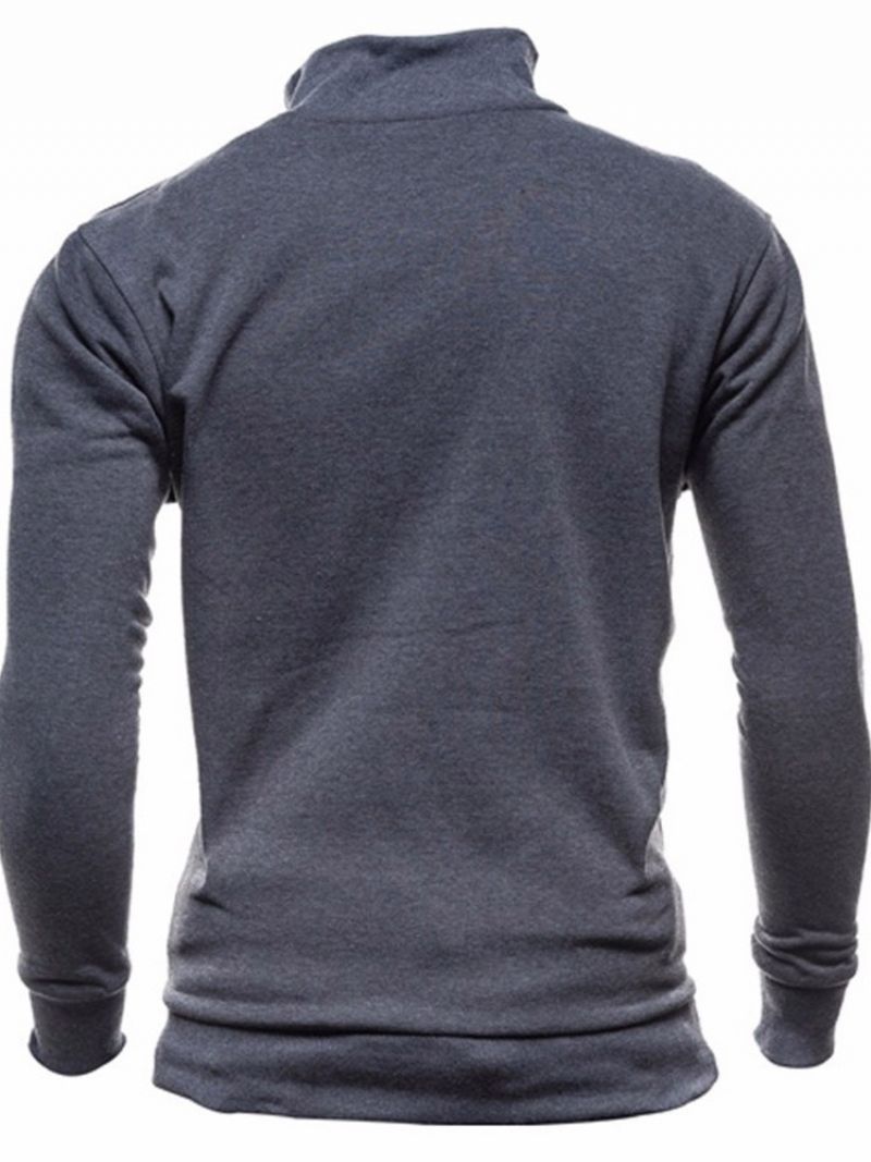 Pánské Mikiny S Kapucí Cardigan Plain Casual Na Zip
