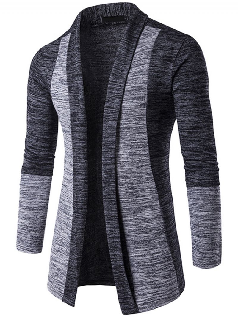 Color Block Cardigan Ležérní Pánské Úplety