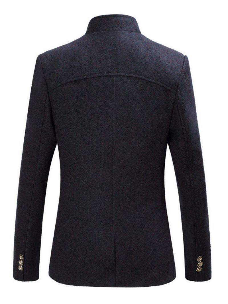 Mandarin Collar Slim Button Blazer Pro Volný Čas
