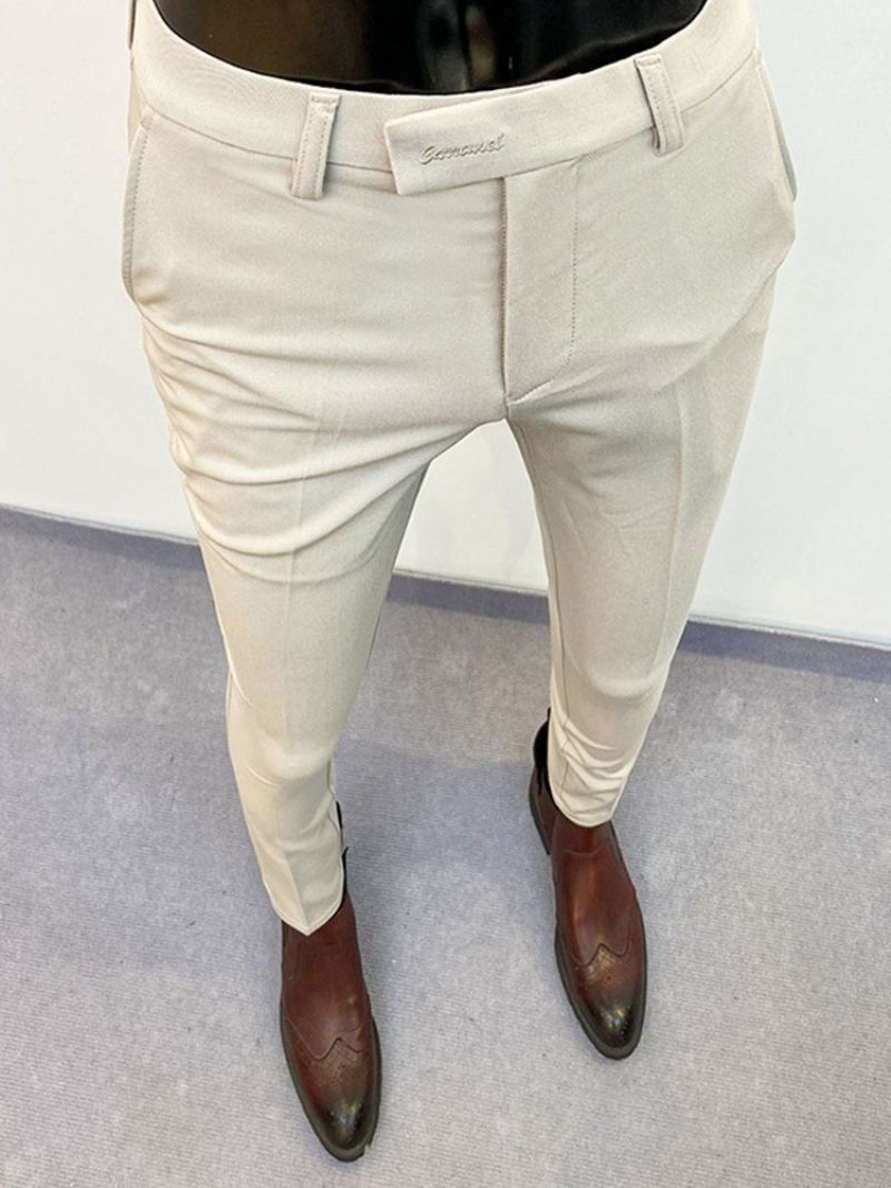 Kalhoty Pencil Kalhoty Plain Zip Spring Ležérní Kalhoty