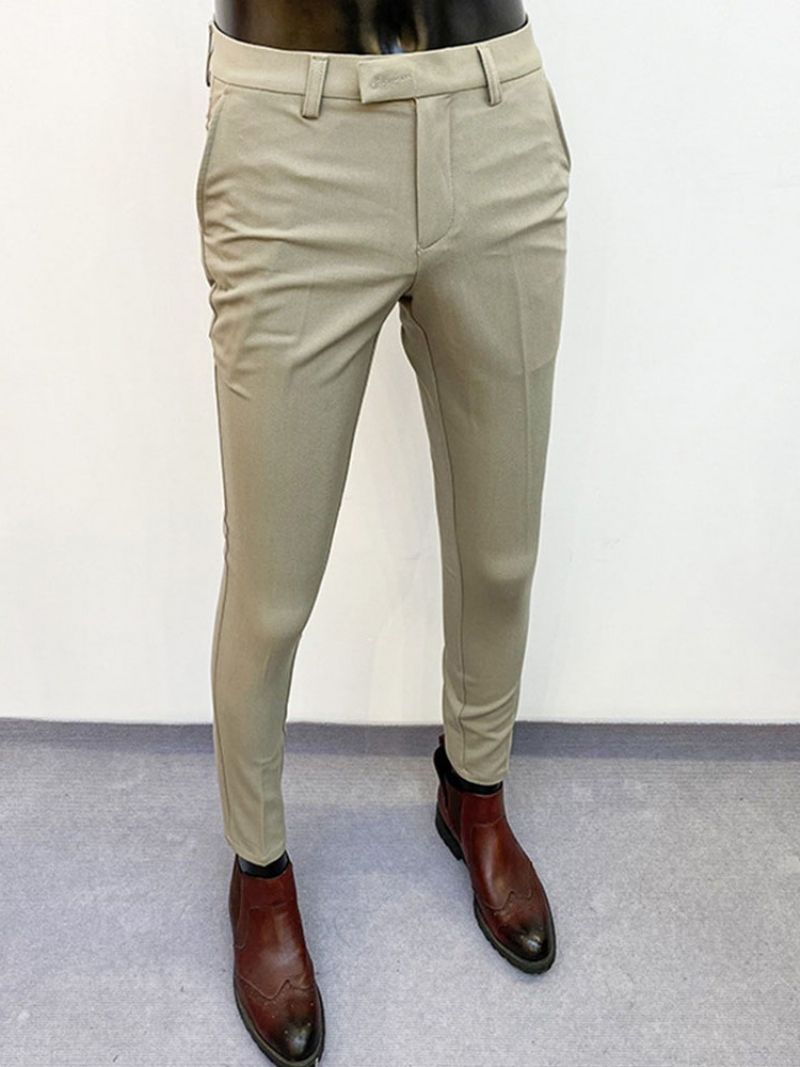 Kalhoty Pencil Kalhoty Plain Zip Spring Ležérní Kalhoty