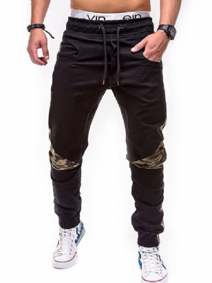 Pencil Pants Print Maskovací Šněrovací Podzimní Ležérní Kalhoty