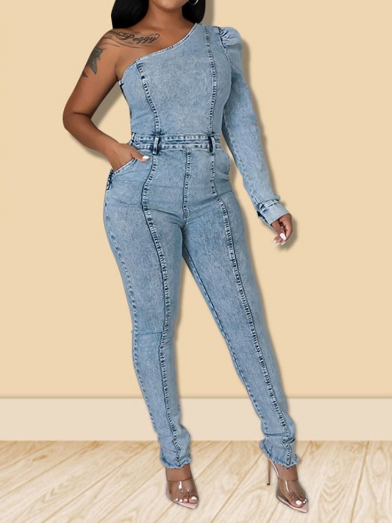 Asymetrický Overal Skinny Pencil Pants Po Celé Délce