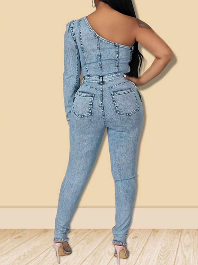 Asymetrický Overal Skinny Pencil Pants Po Celé Délce