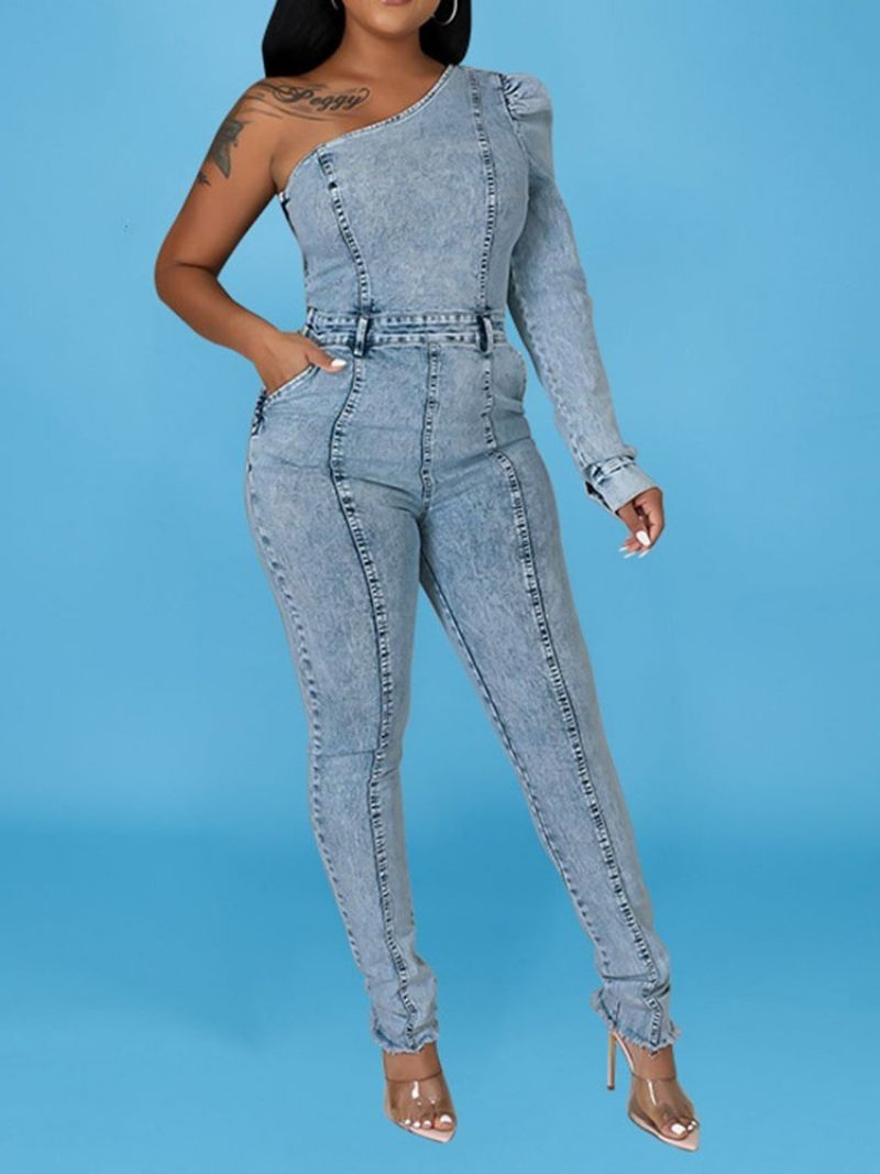 Asymetrický Overal Skinny Pencil Pants Po Celé Délce