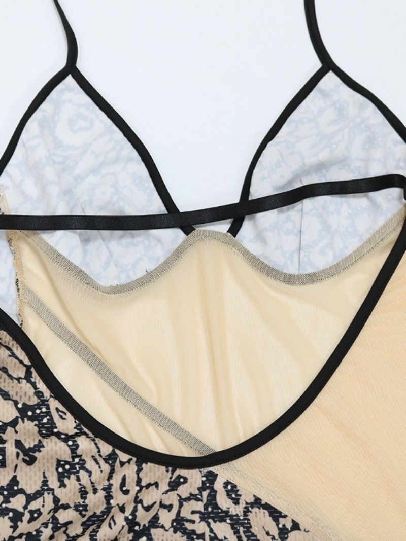 Color Block Délka Ke Kotníkům Sexy Úzký Overal Do Poloviny Pasu