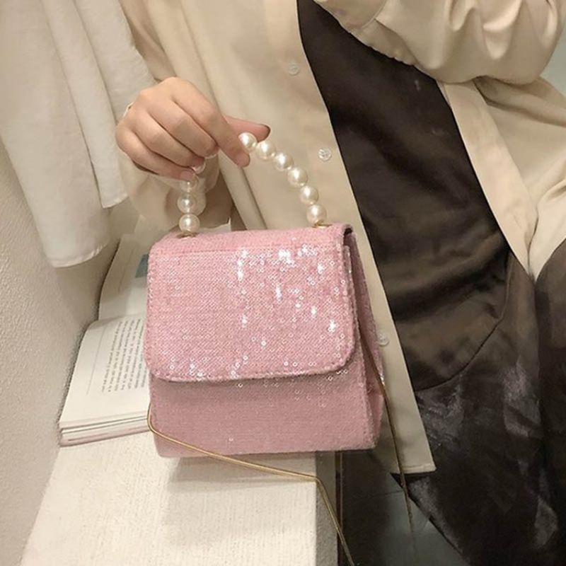 Crossbody Kabelka Pu Sequins Plain Paillette