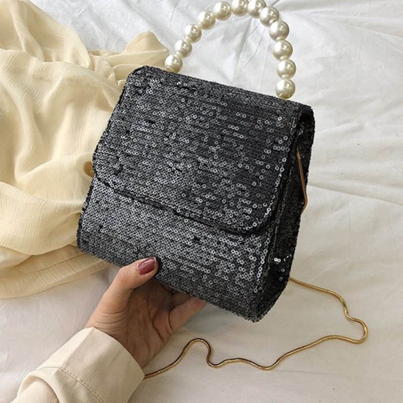 Crossbody Kabelka Pu Sequins Plain Paillette