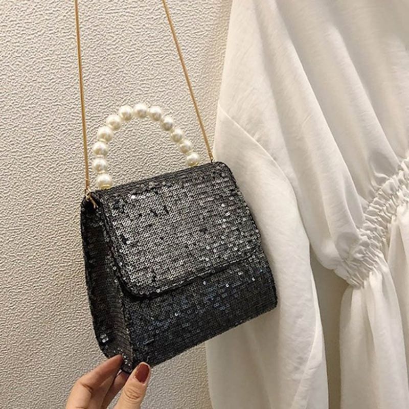 Crossbody Kabelka Pu Sequins Plain Paillette